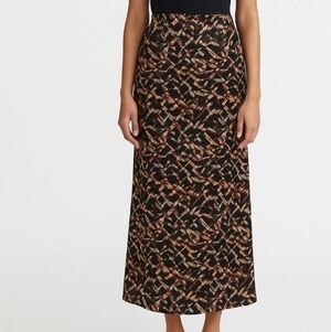 Jason Wu Maxi Skirt Animal Print Faux Pencil Wrap Skirt Small